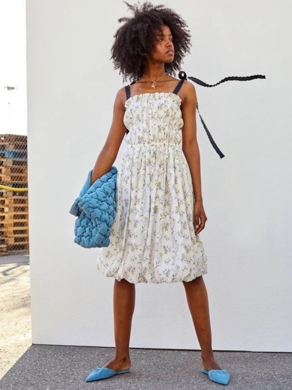 H&M x Brock Collection Lyocell-blend Dress XL Floral Midi Sundress - Picture 3 of 9